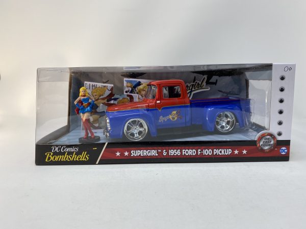 Metals Die Cast DC Bombshells- Supergirl & 1956 Ford F-100 Pickup - Image 5