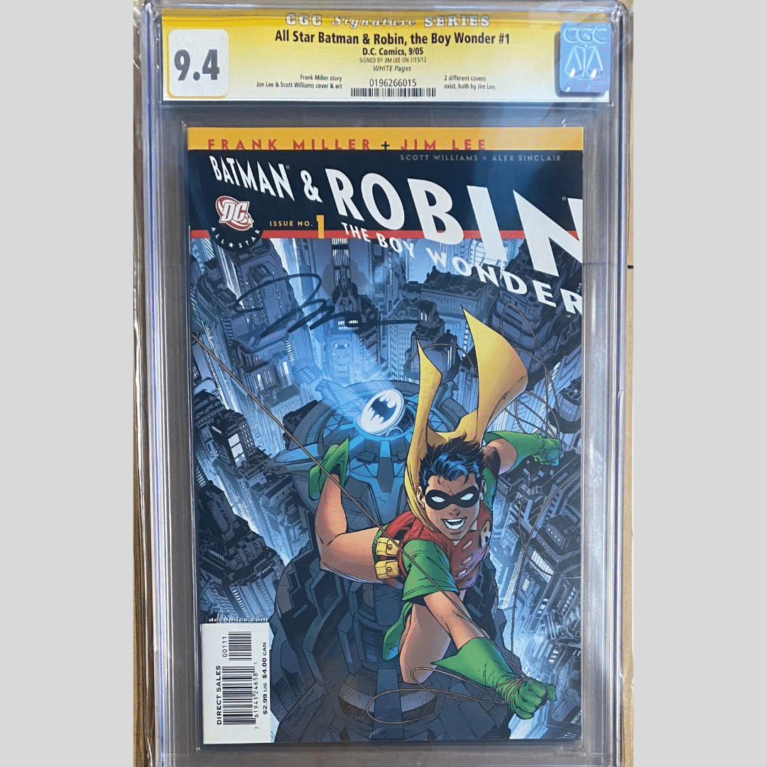 All-Star Batman and Robin, Boy Wonder Issue #1 Signed by Jim Lee CGC   White Pages (DC Comics) - I Want Thiz Stuff