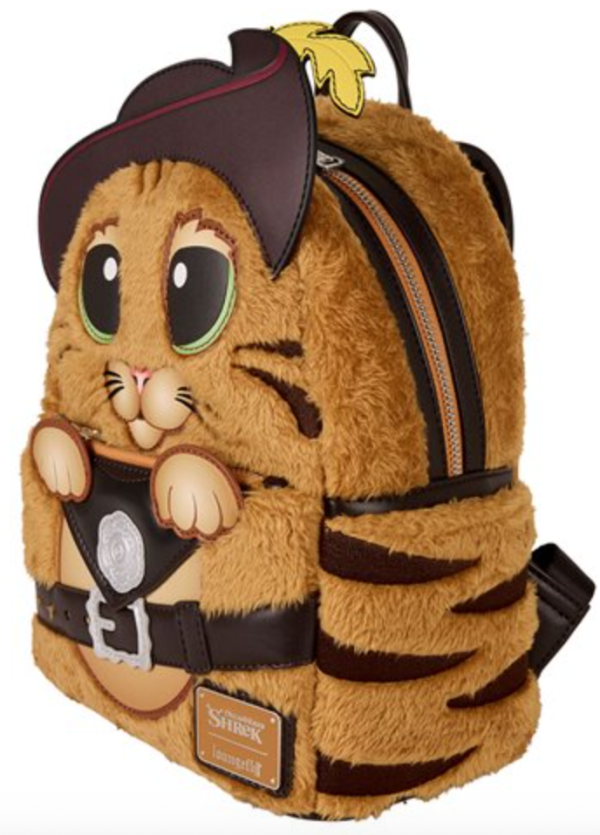 Loungefly Mini Backpack: Shrek- Puss in Boots Faux Fur - Image 2