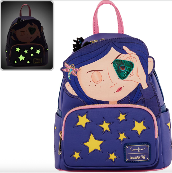Loungefly Mini Backpack: Coraline Stars GITD